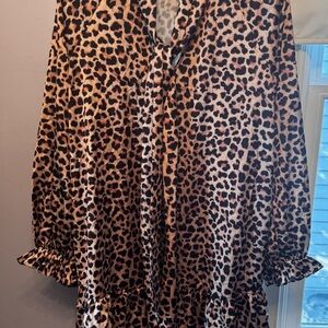 Alice Temperley Somerset Leopard Print Satin Finish dress. Size US 12.